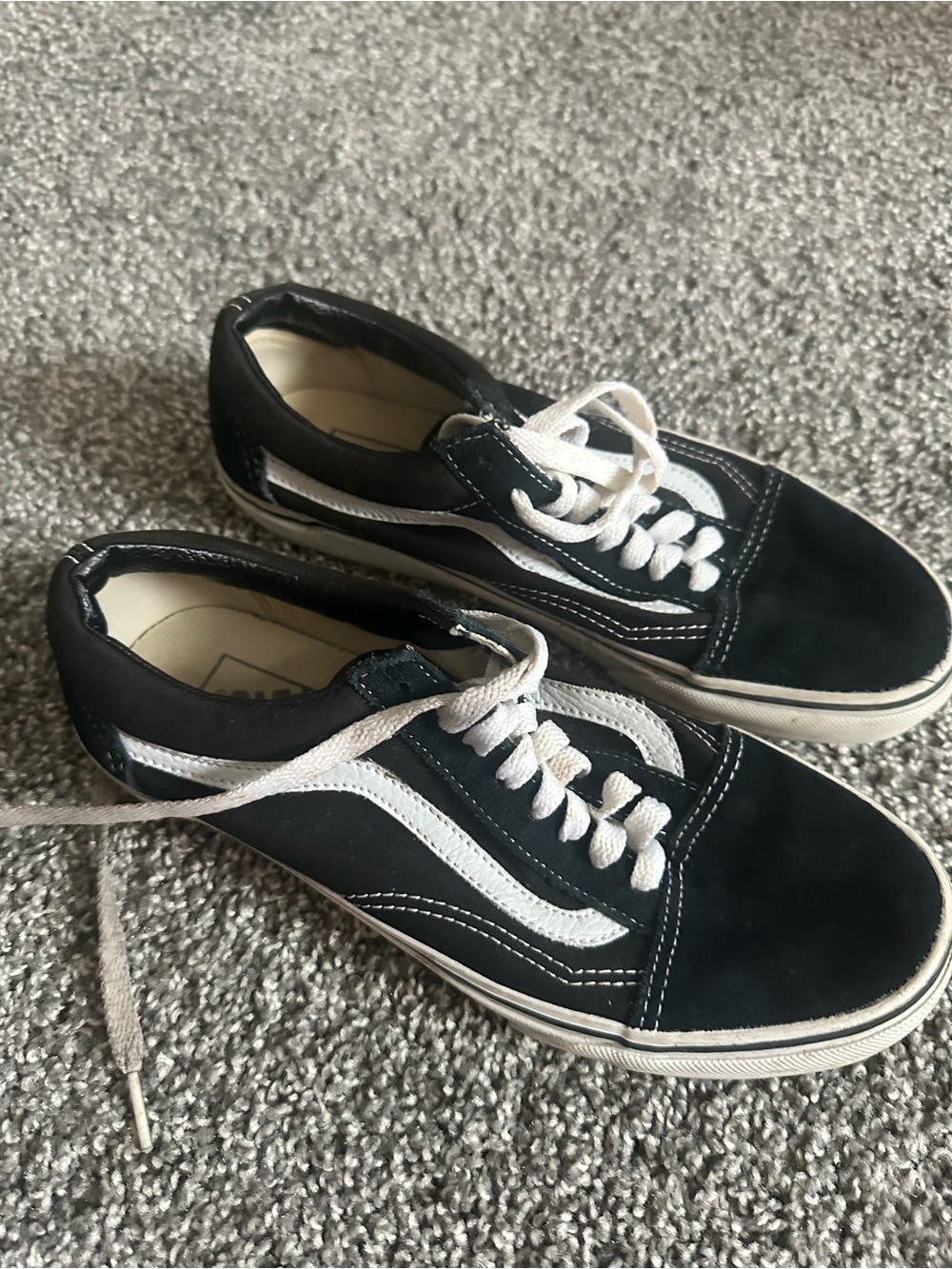 Vans Black and White Old Skool Low Top Sneakers